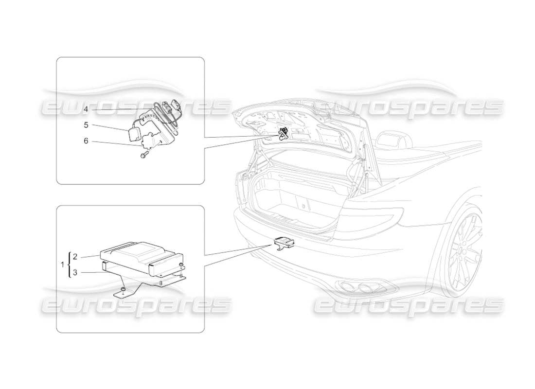 maserati grancabrio (2010) 4.7 alarm and immobilizer system parts diagram