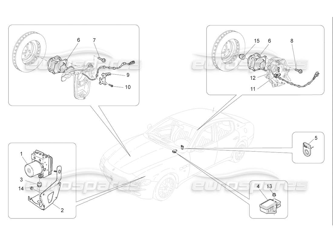 maserati qtp. (2006) 4.2 f1 braking control systems parts diagram