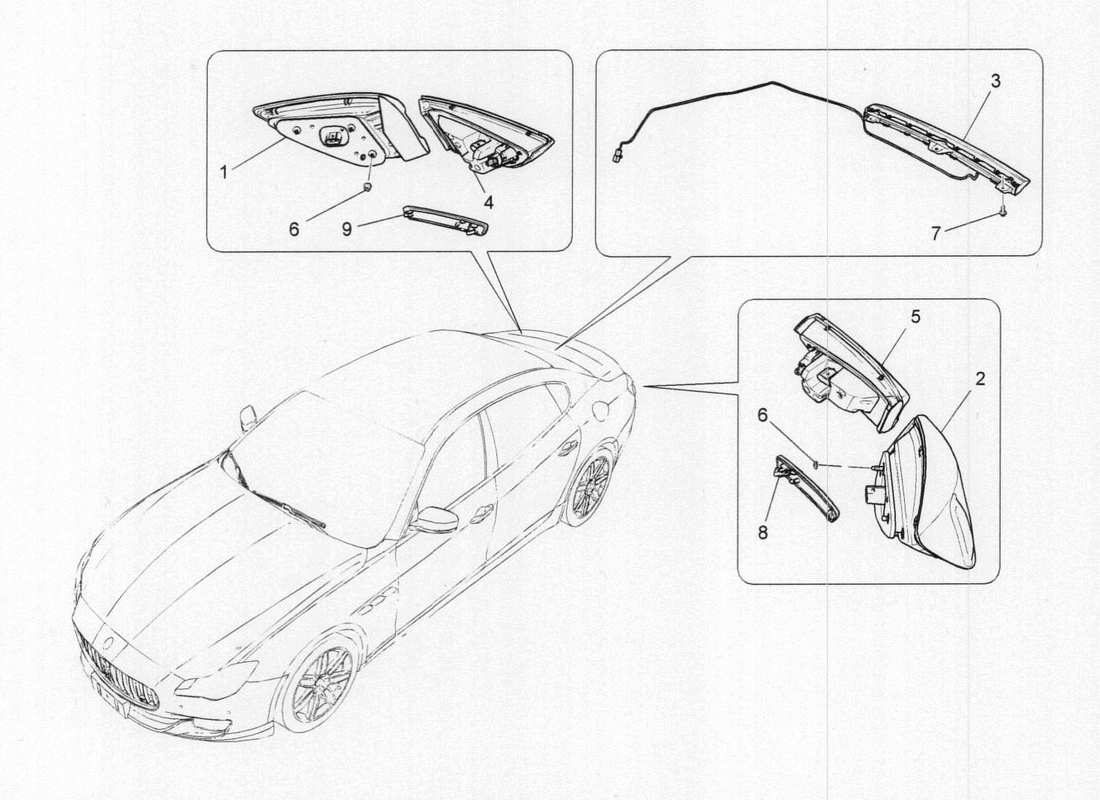 maserati qtp. v6 3.0 tds 275bhp 2017 taillight clusters part diagram