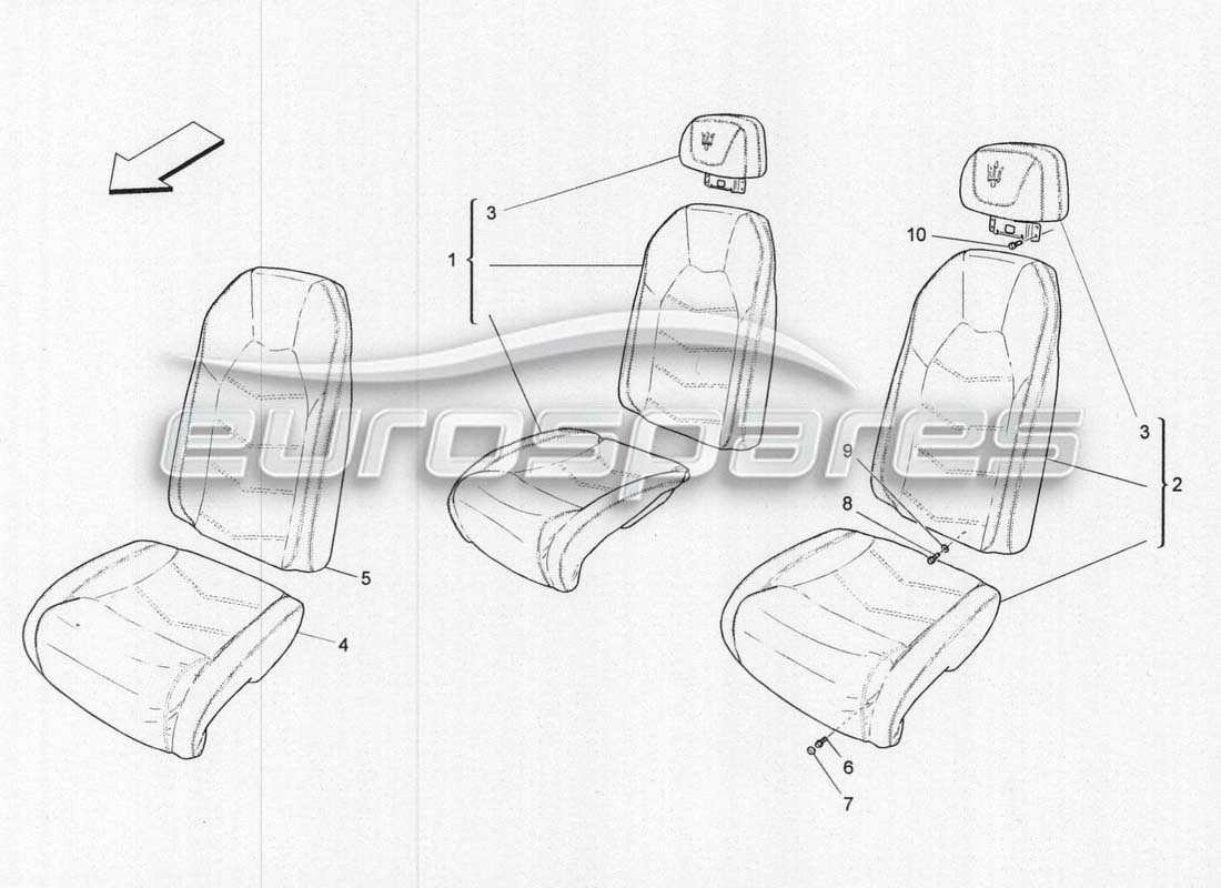 maserati grancabrio mc centenario rear seat coverings part diagram
