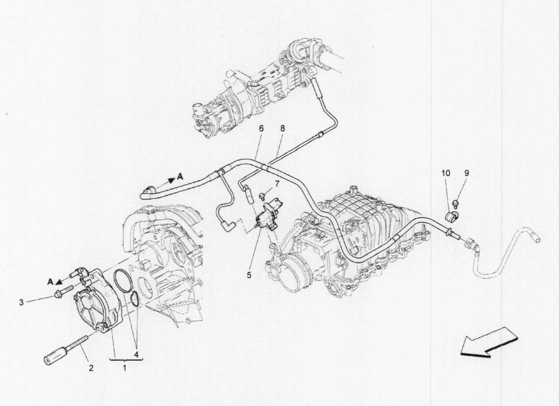 maserati qtp. v6 3.0 tds 275bhp 2017 additional air system part diagram