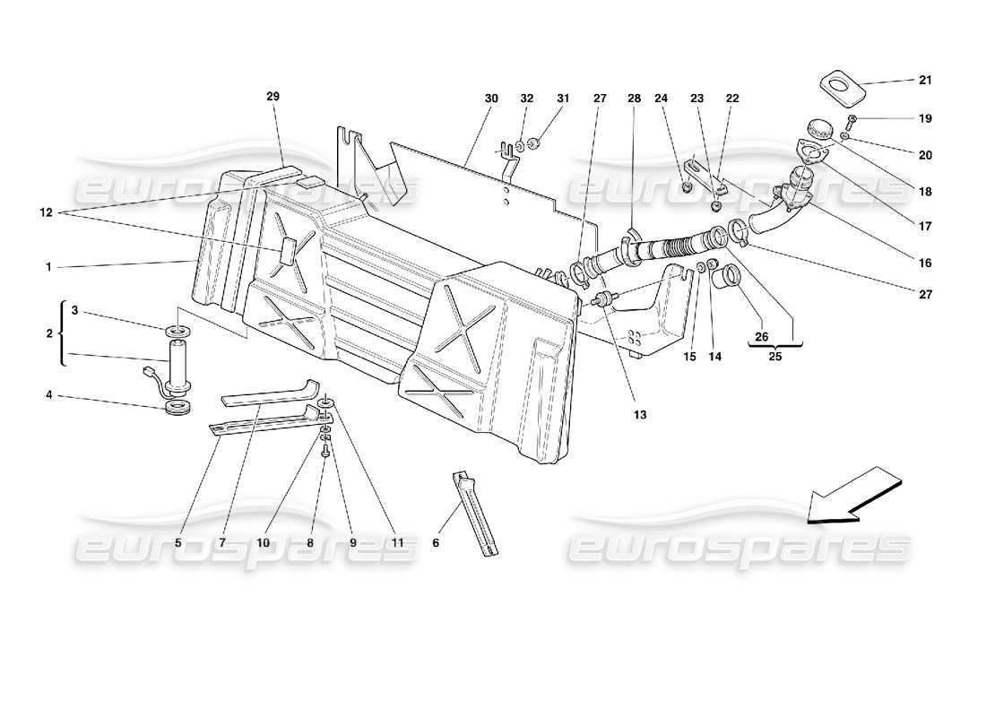 ferrari 355 (2.7 motronic) fuel tank parts diagram