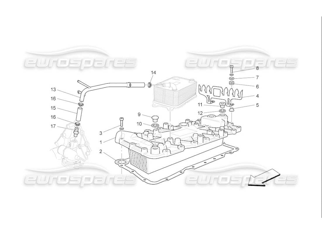 maserati qtp. (2009) 4.2 auto heat exchanger part diagram