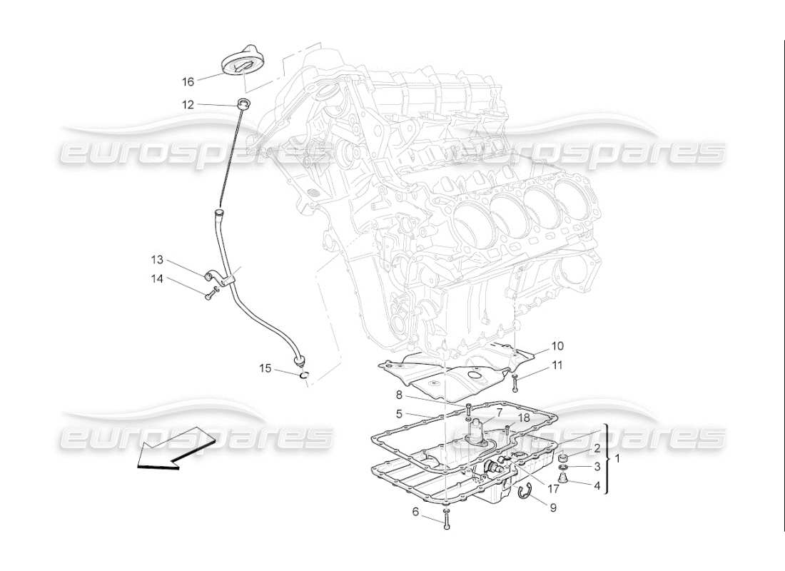 maserati qtp. (2009) 4.2 auto lubrication system: circuit and collection part diagram