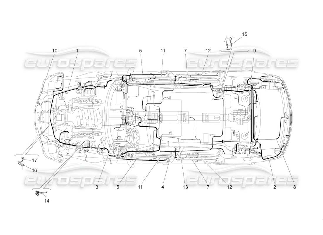 maserati qtp. (2009) 4.2 auto main wiring part diagram