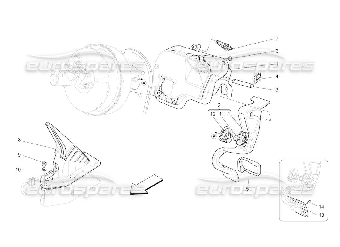 maserati qtp. (2006) 4.2 f1 complete pedal board unit part diagram