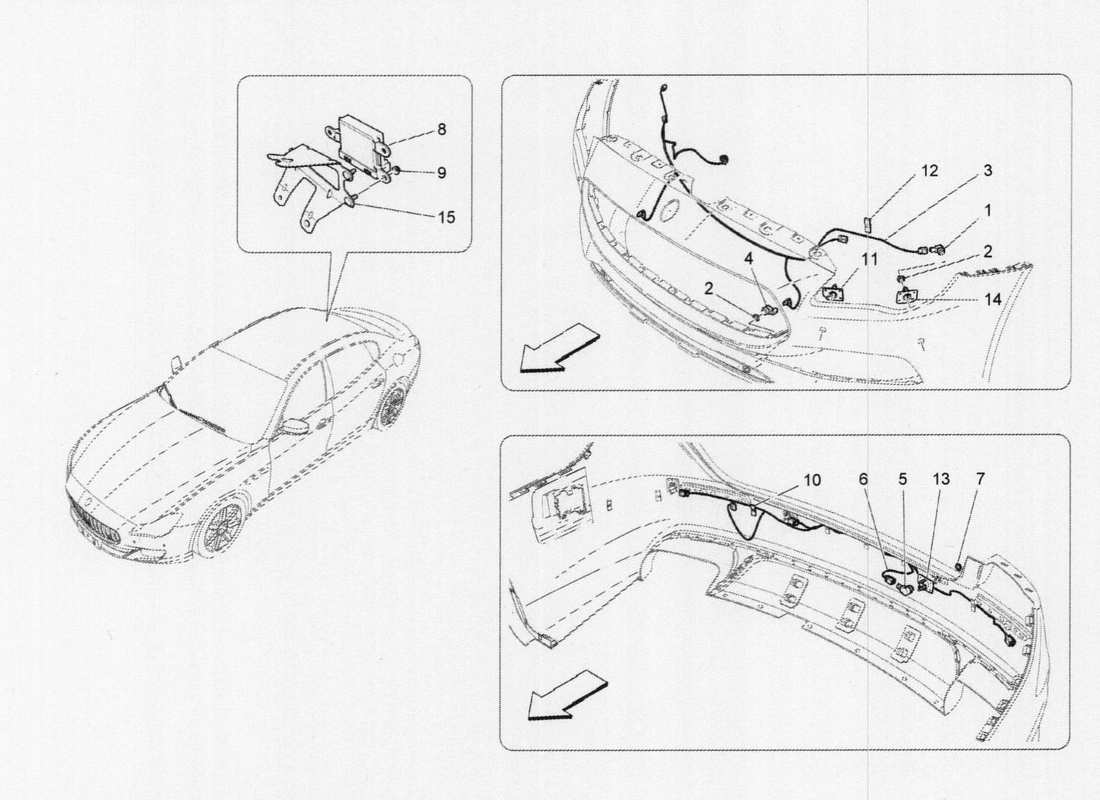 maserati qtp. v6 3.0 tds 275bhp 2017 parking sensors part diagram