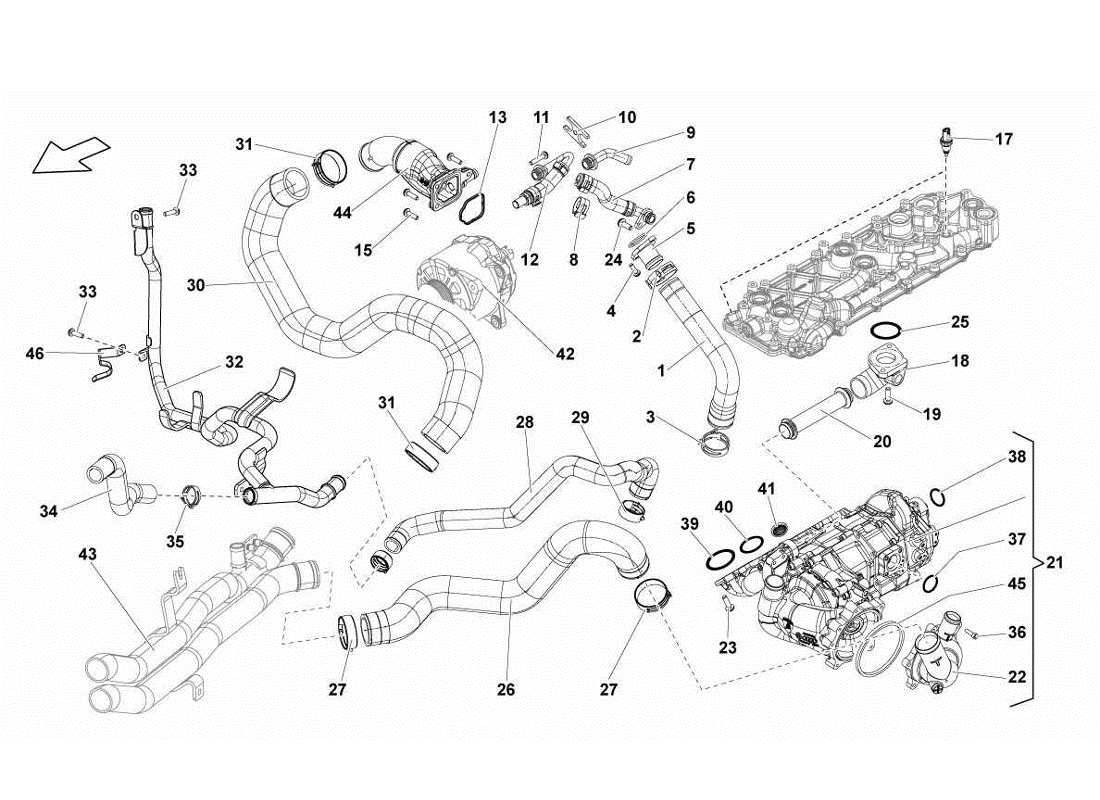 lamborghini gallardo lp570-4s perform water cooling system parts diagram