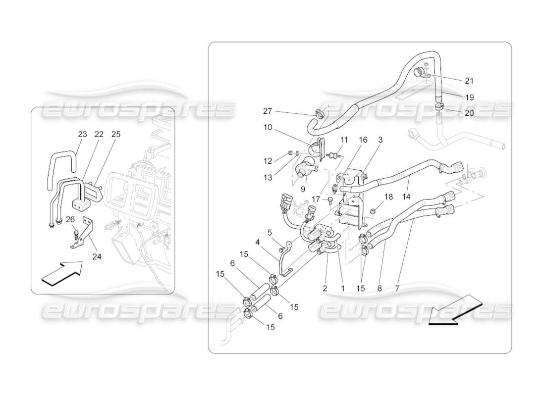 maserati grancabrio (2010) 4.7 a c unit: engine compartment devices part diagram