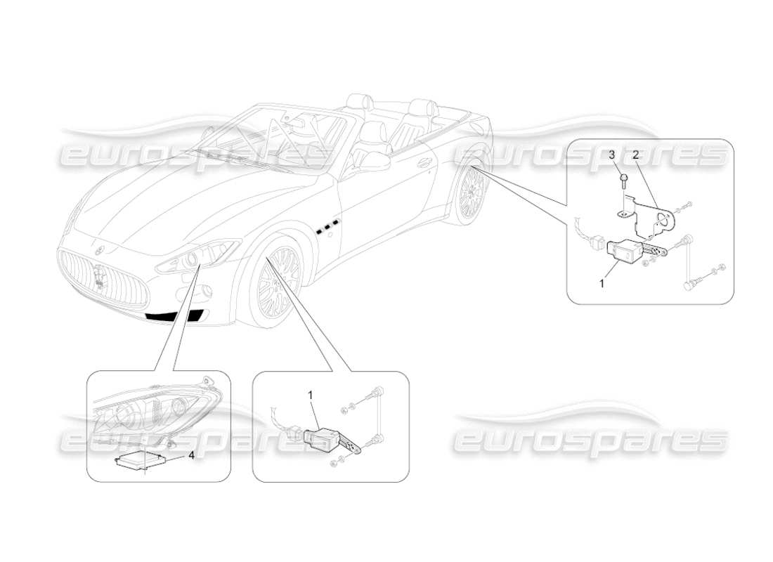 maserati grancabrio (2010) 4.7 lighting system control parts diagram