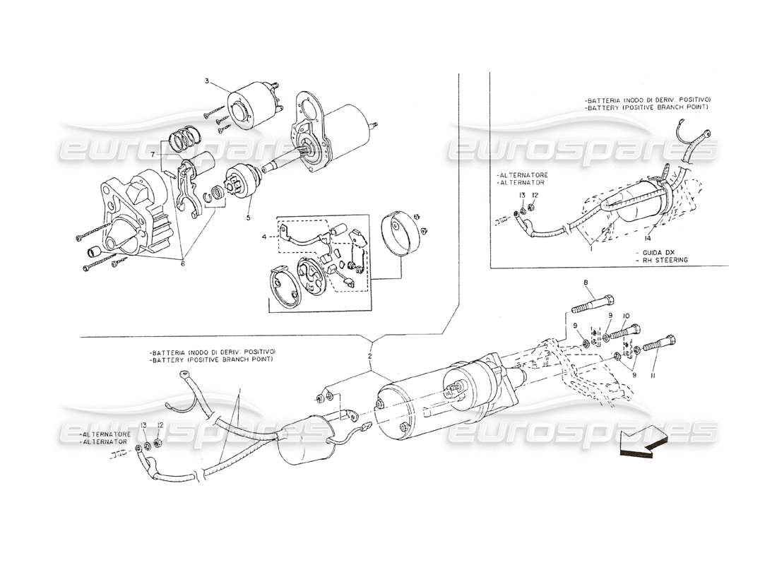a part diagram from the maserati shamal parts catalogue