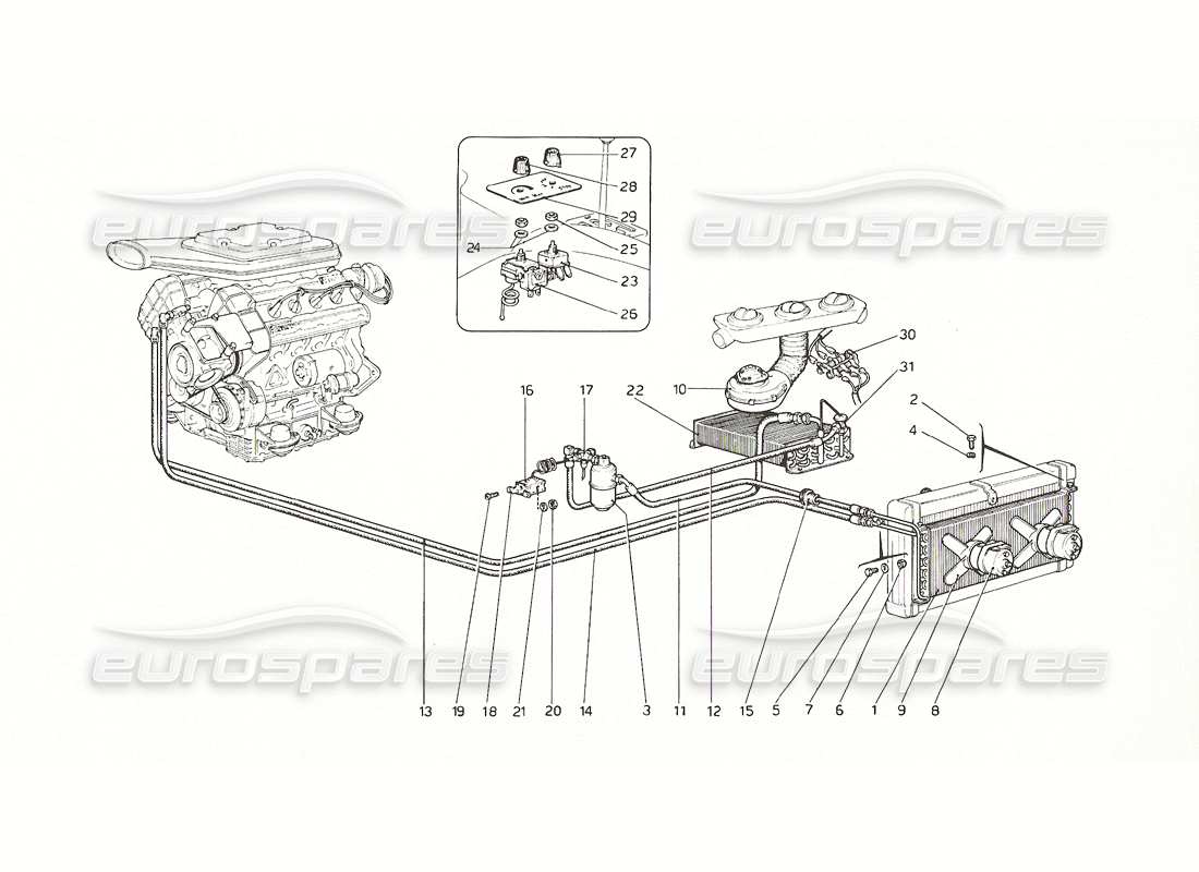 a part diagram from the Ferrari 308 GT4 Dino (1976) parts catalogue