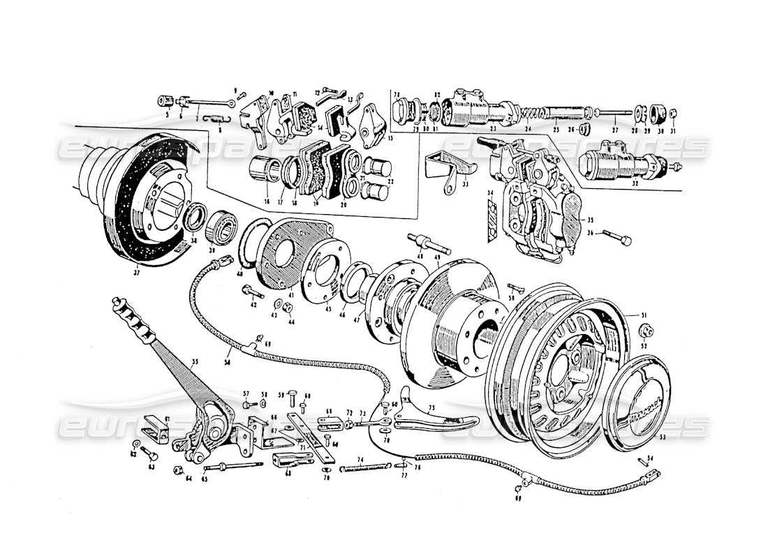 VIEW PARTS DIAGRAMS FROM THE MASERATI 3500 GT PARTS CATALOGUE a part diagram from the maserati 3500 gt parts catalogue