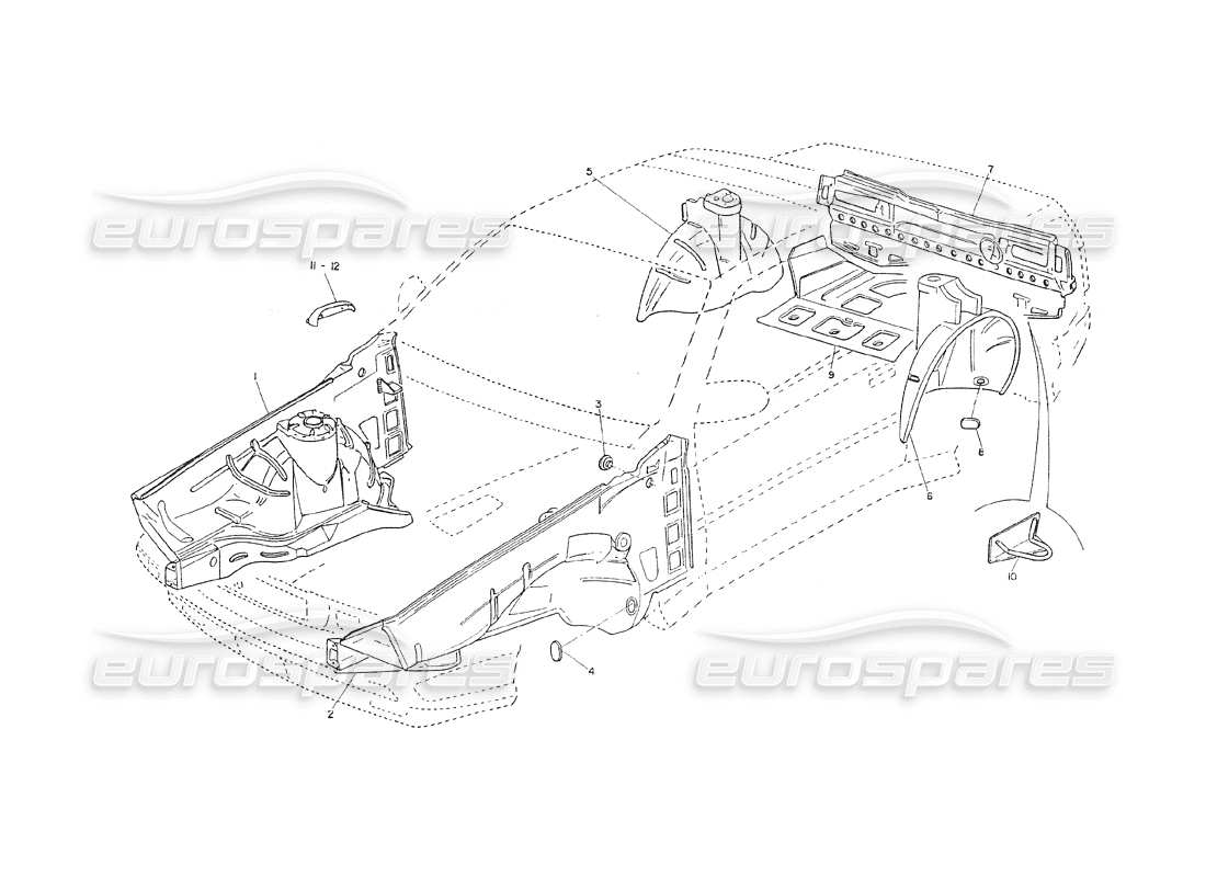a part diagram from the maserati shamal parts catalogue