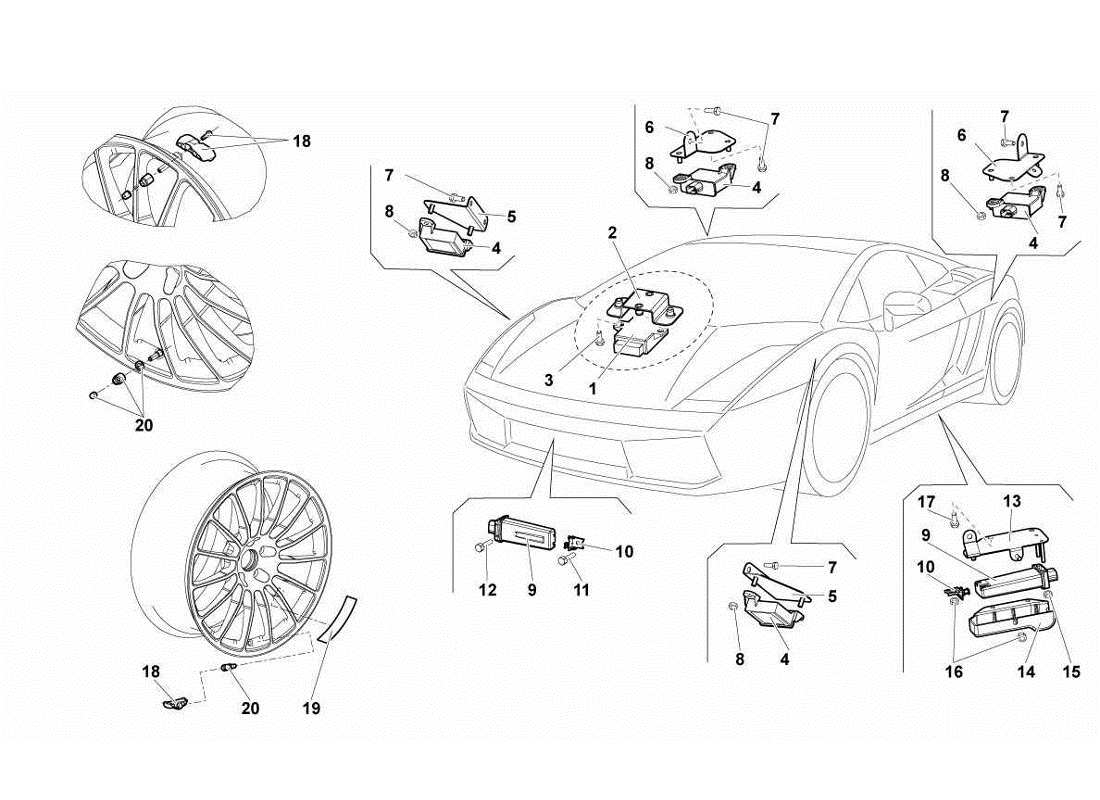 a part diagram from the lamborghini gallardo lp560-4s update parts catalogue