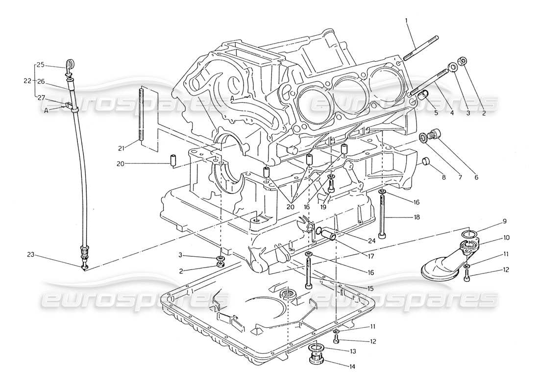 a part diagram from the maserati biturbo (1983-1995) parts catalogue