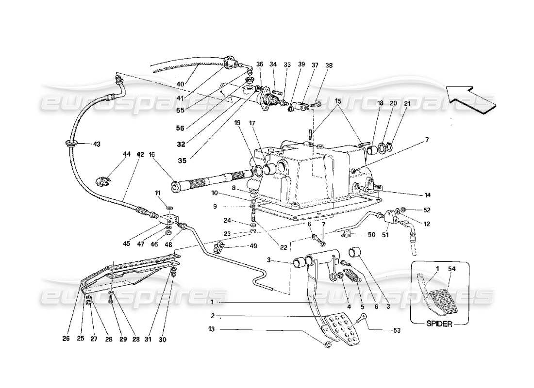 a part diagram from the Ferrari 348 (2.7 Motronic) parts catalogue