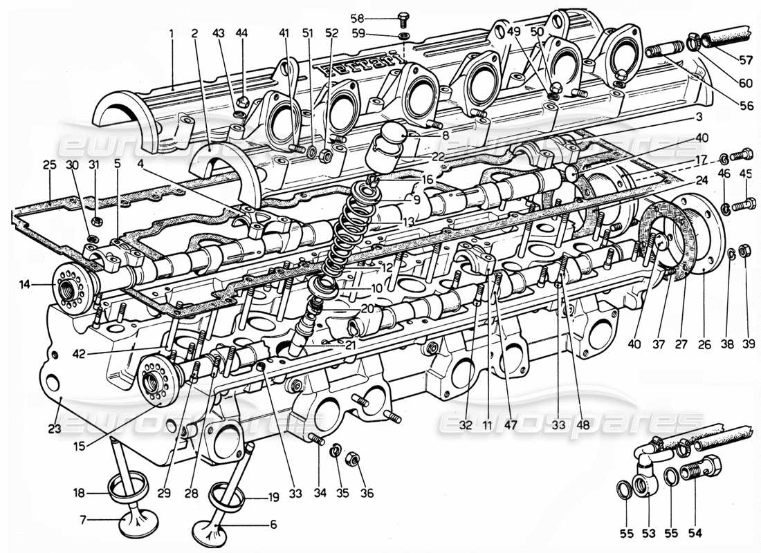 a part diagram from the ferrari 365 gtc4 (mechanical) parts catalogue