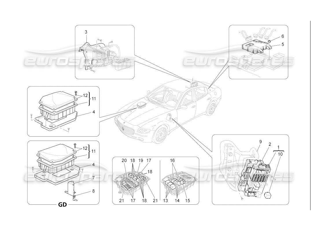 a part diagram from the maserati qtp. (2007) 4.2 auto parts catalogue