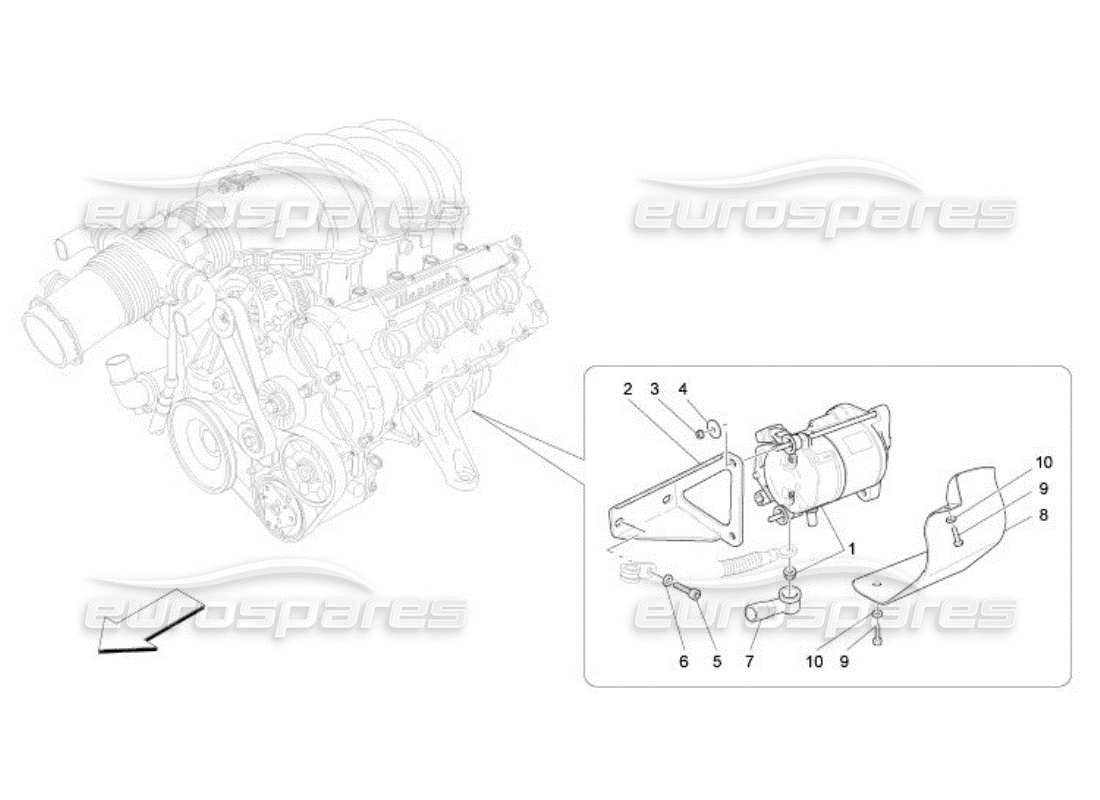 a part diagram from the maserati qtp. (2005) 4.2 parts catalogue