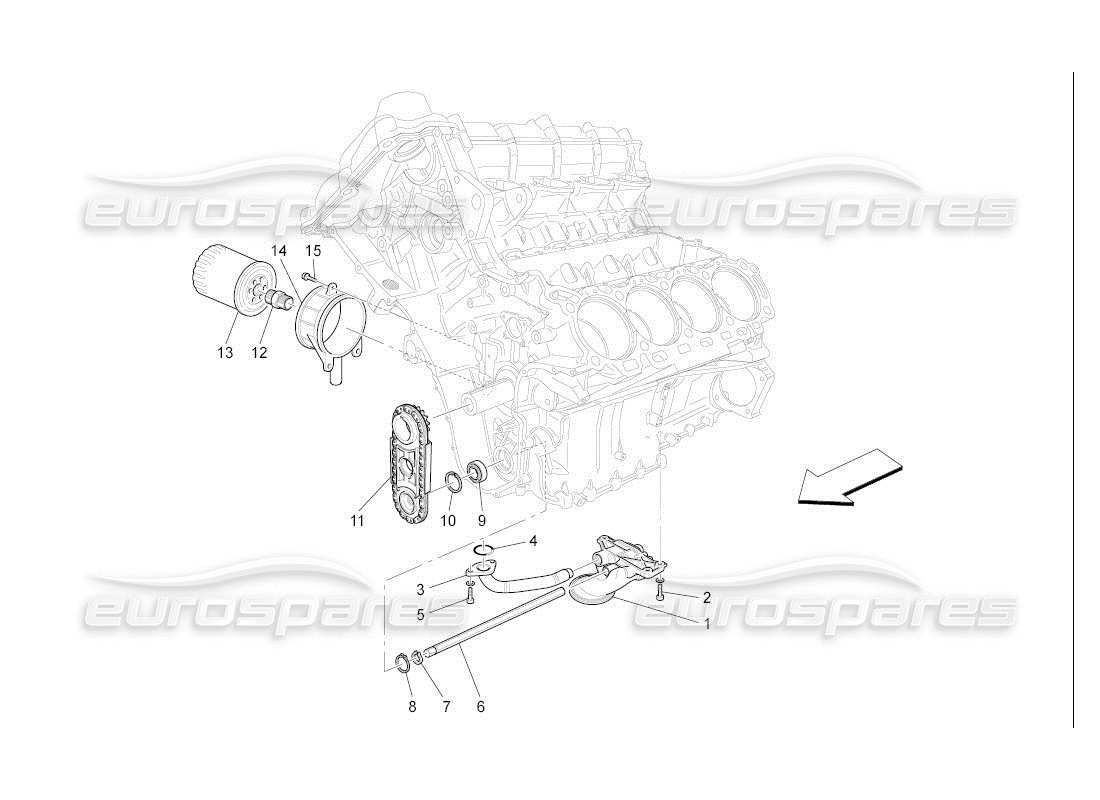 a part diagram from the maserati quattroporte m139 (2005-2013) parts catalogue