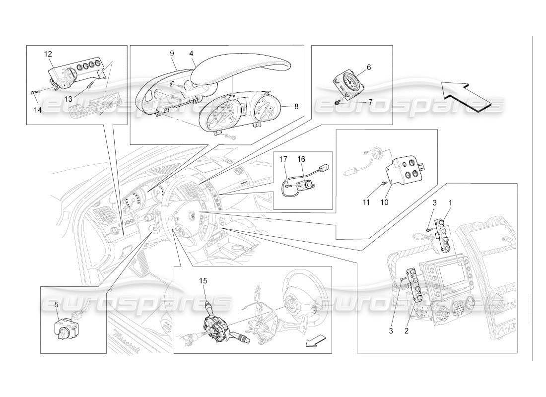 a part diagram from the maserati qtp. (2007) 4.2 auto parts catalogue