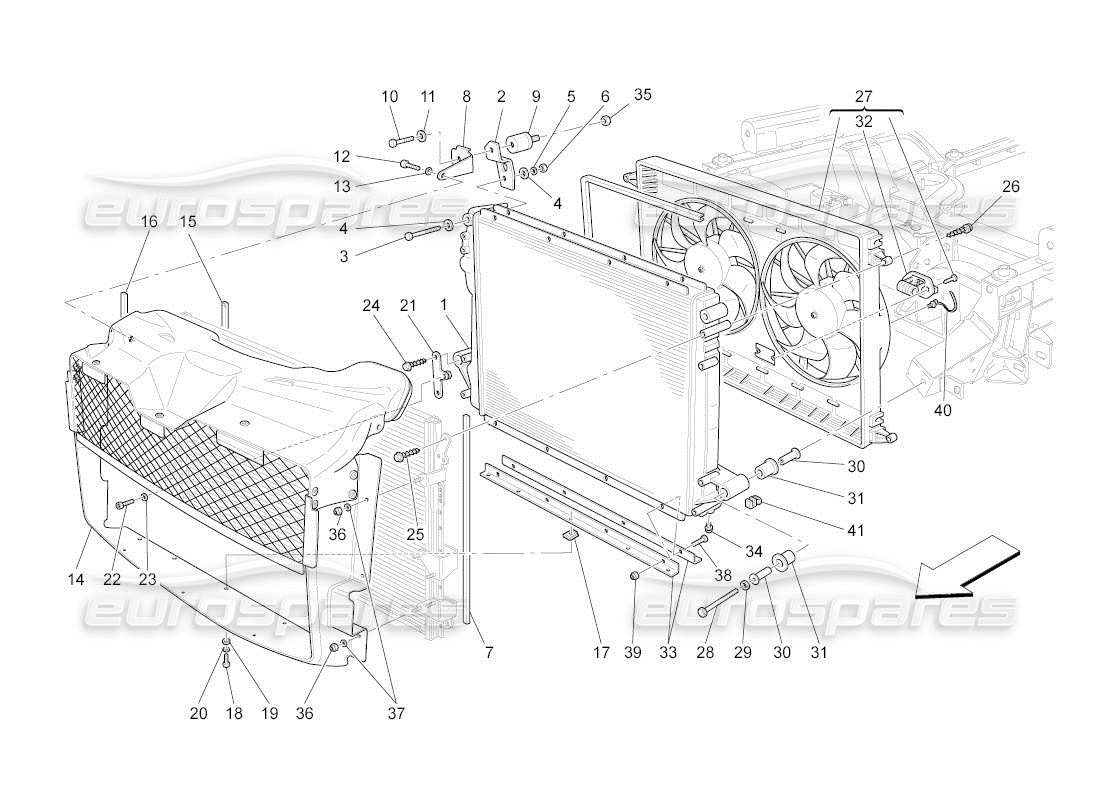 a part diagram from the maserati qtp. (2010) 4.2 auto parts catalogue