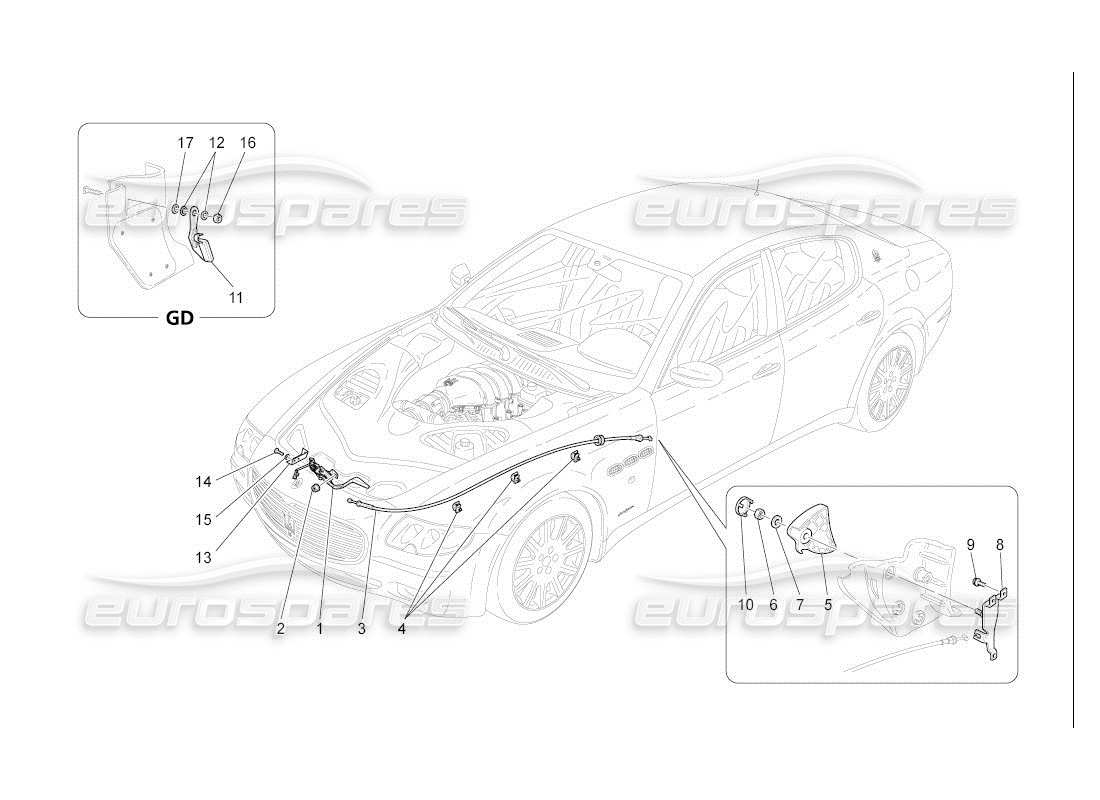 a part diagram from the maserati quattroporte m139 (2005-2013) parts catalogue