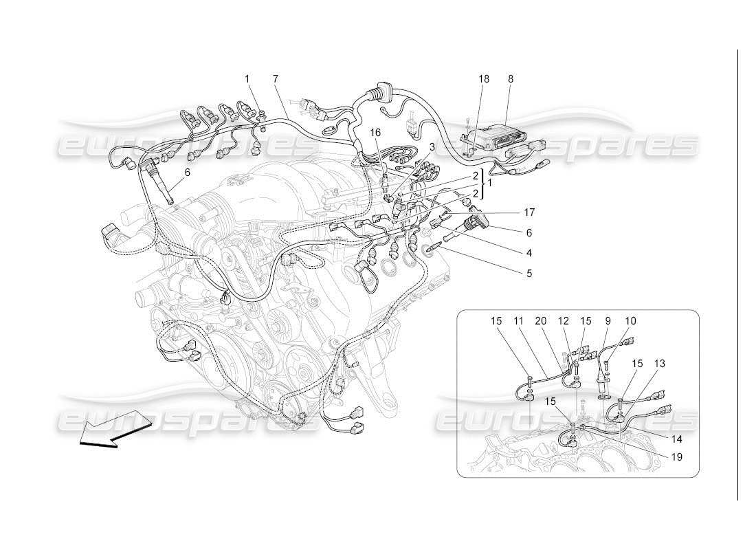 a part diagram from the maserati qtp. (2007) 4.2 auto parts catalogue