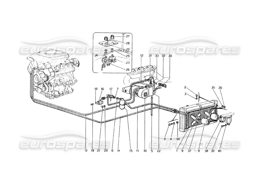 a part diagram from the ferrari 308 gt4 dino (1979) parts catalogue