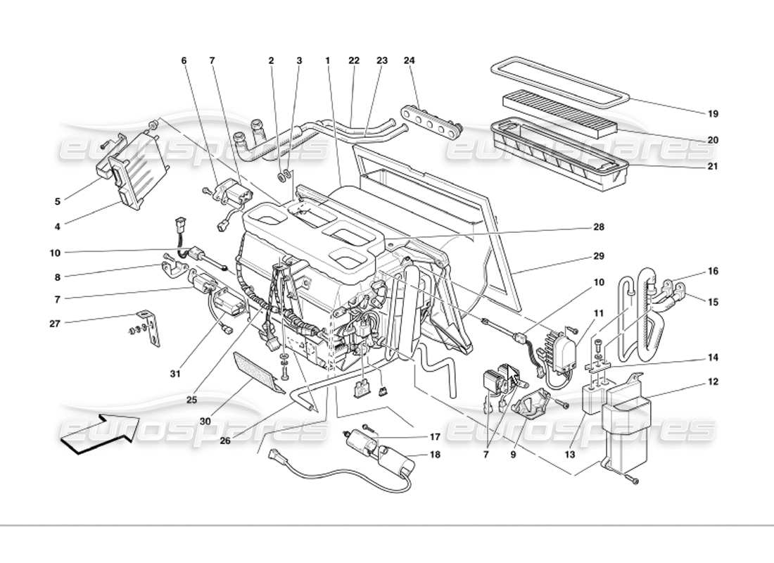 a part diagram from the Ferrari 360 Modena parts catalogue