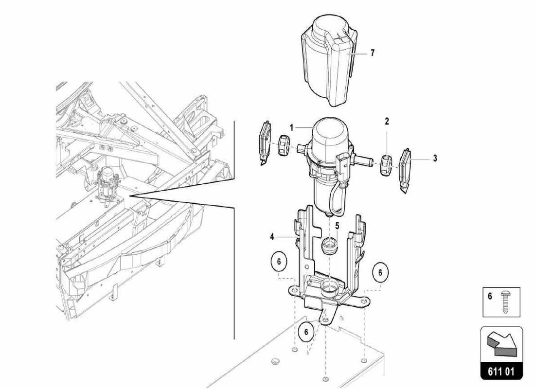 a part diagram from the lamborghini centenario parts catalogue