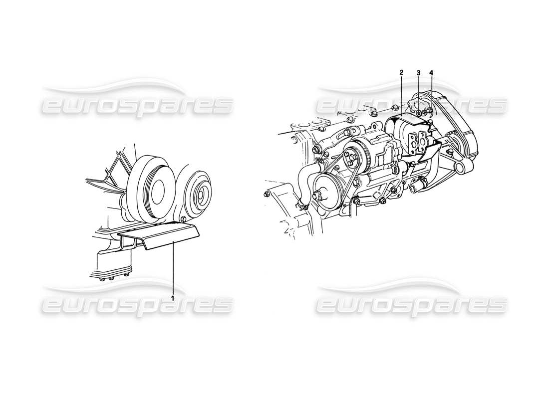 a part diagram from the ferrari 308 gtb (1980) parts catalogue