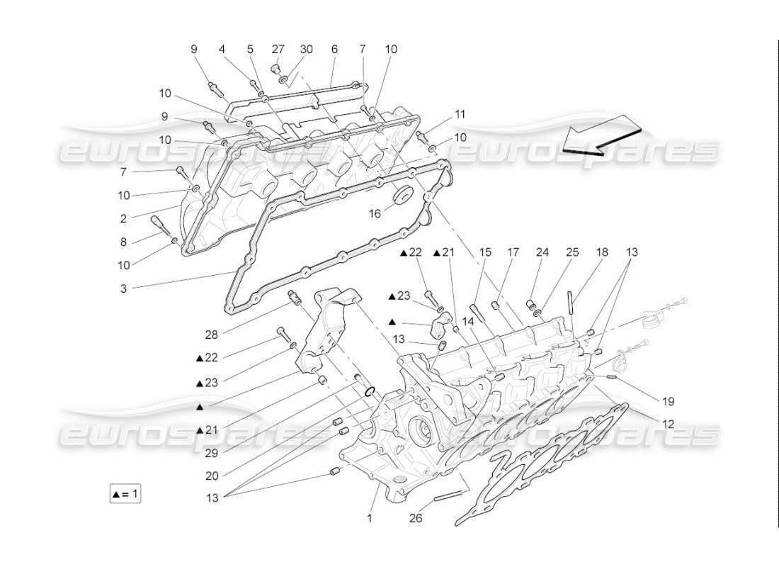 a part diagram from the maserati qtp. (2007) 4.2 f1 parts catalogue