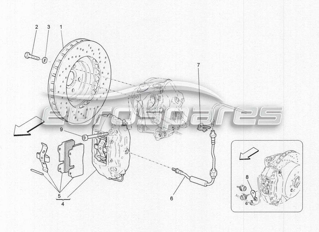 a part diagram from the maserati grancabrio parts catalogue