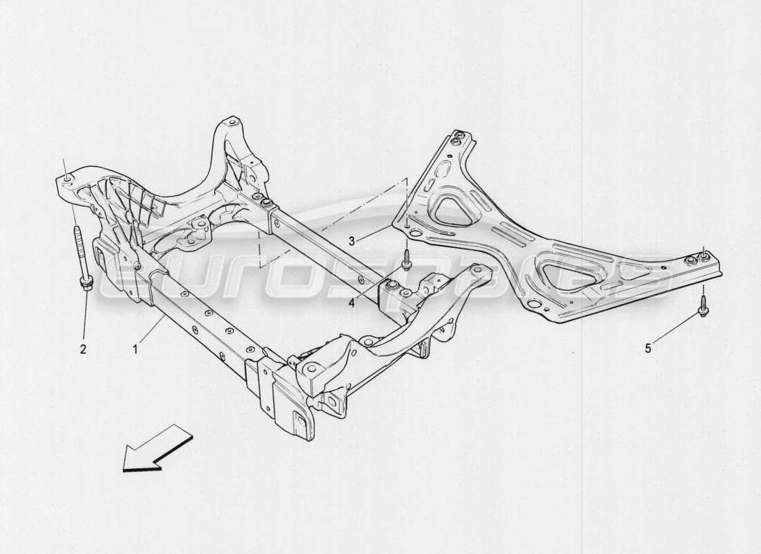 a part diagram from the maserati quattroporte m156 (2014 onwards) parts catalogue