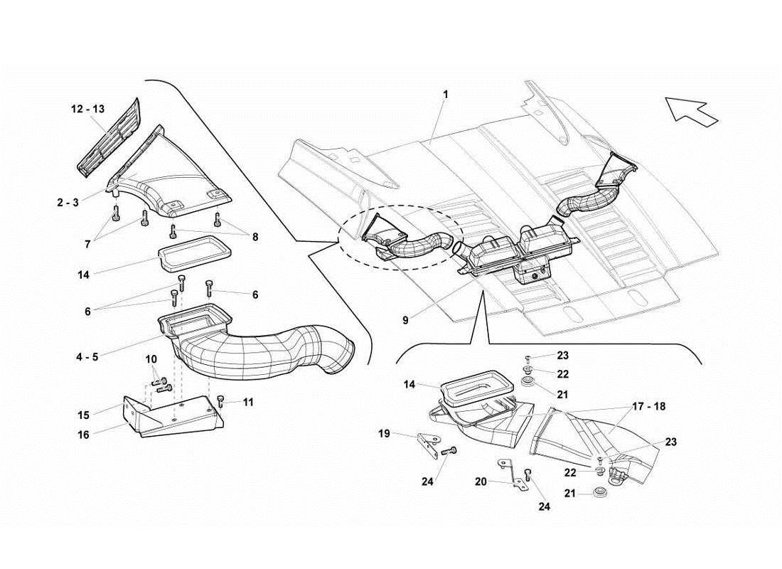 a part diagram from the lamborghini gallardo lp560-4s update parts catalogue