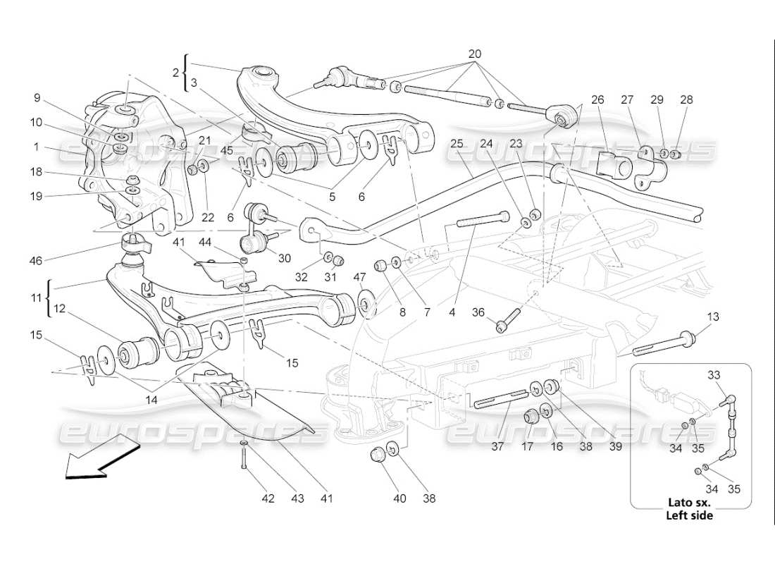 a part diagram from the maserati qtp. (2007) 4.2 f1 parts catalogue