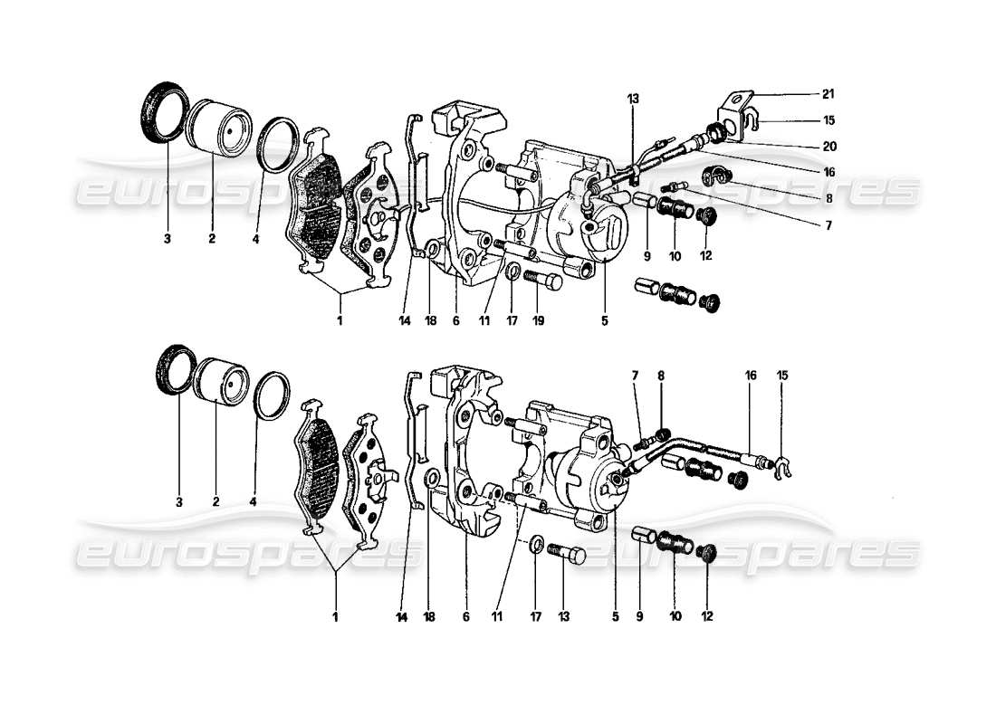 a part diagram from the ferrari 328 (1985) parts catalogue