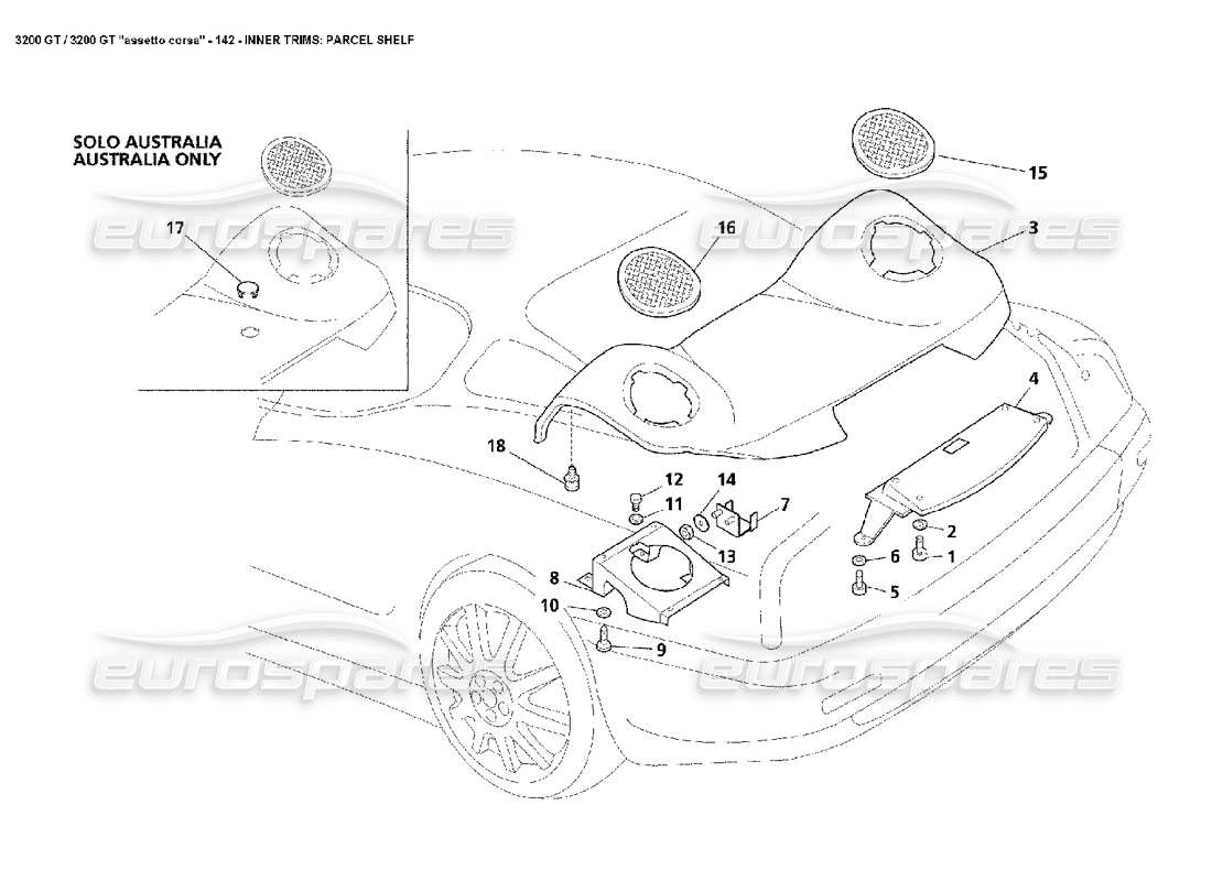 VIEW PARTS DIAGRAMS FROM THE MASERATI 3200 PARTS CATALOGUE a part diagram from the maserati 3200 parts catalogue
