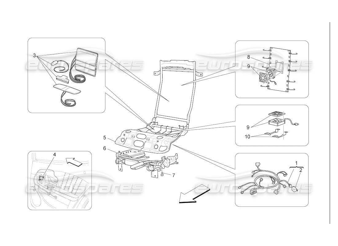a part diagram from the maserati quattroporte m139 (2005-2013) parts catalogue