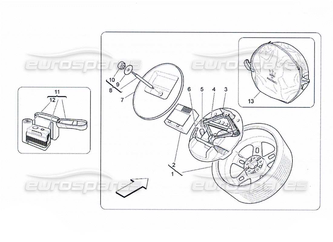 a part diagram from the maserati qtp. (2010) 4.2 parts catalogue