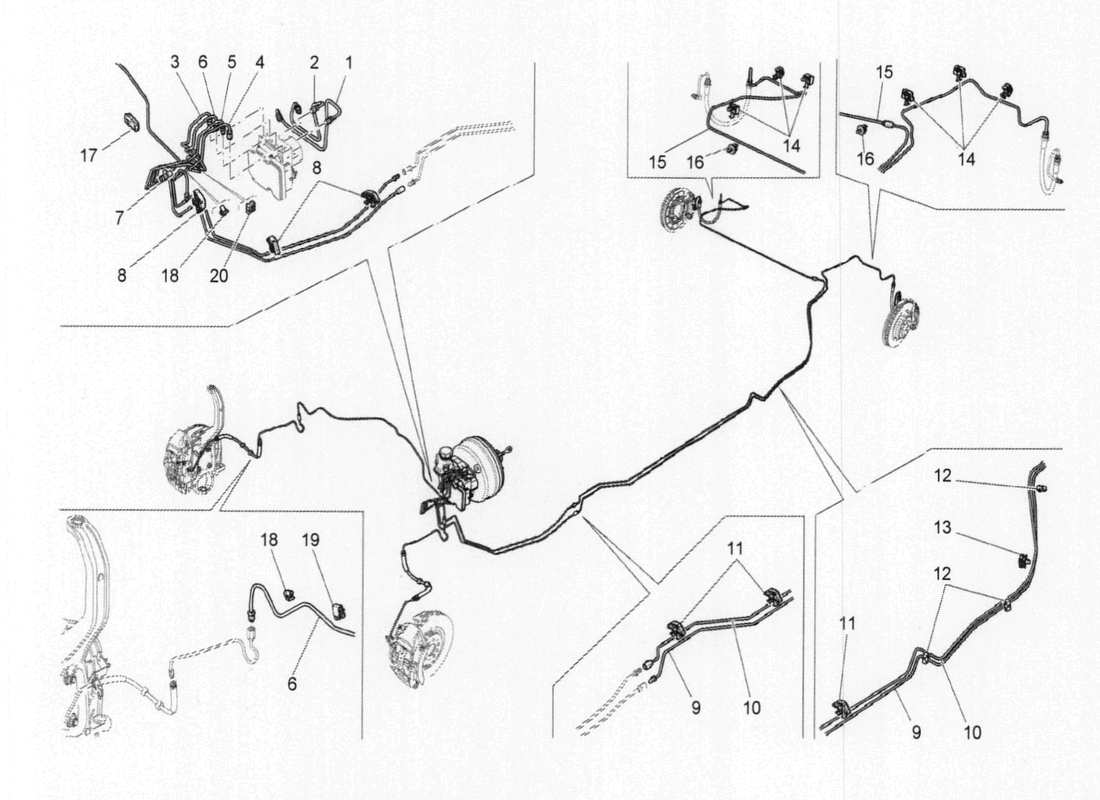 a part diagram from the maserati quattroporte m156 (2014 onwards) parts catalogue
