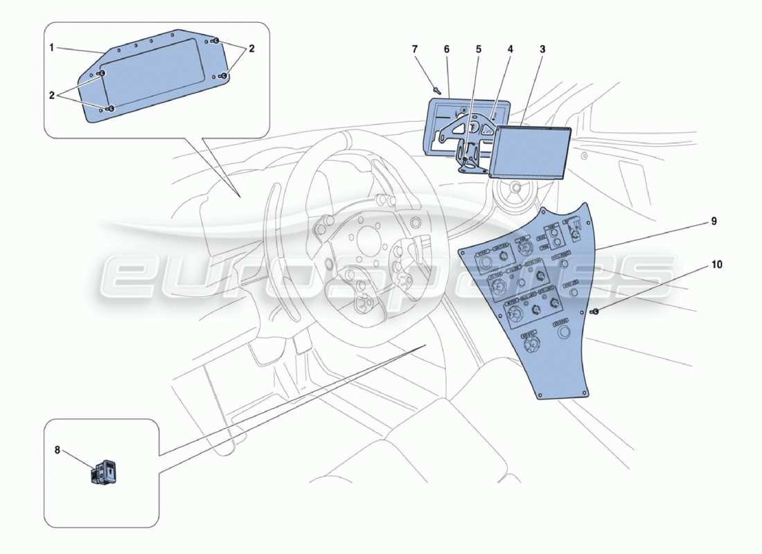 a part diagram from the ferrari 488 parts catalogue