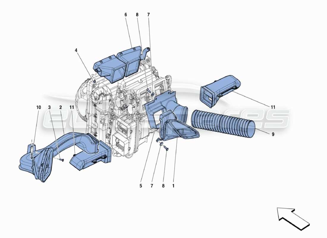 a part diagram from the Ferrari 488 Challenge parts catalogue