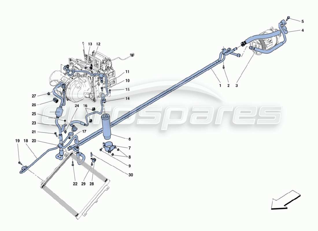 a part diagram from the ferrari 488 parts catalogue