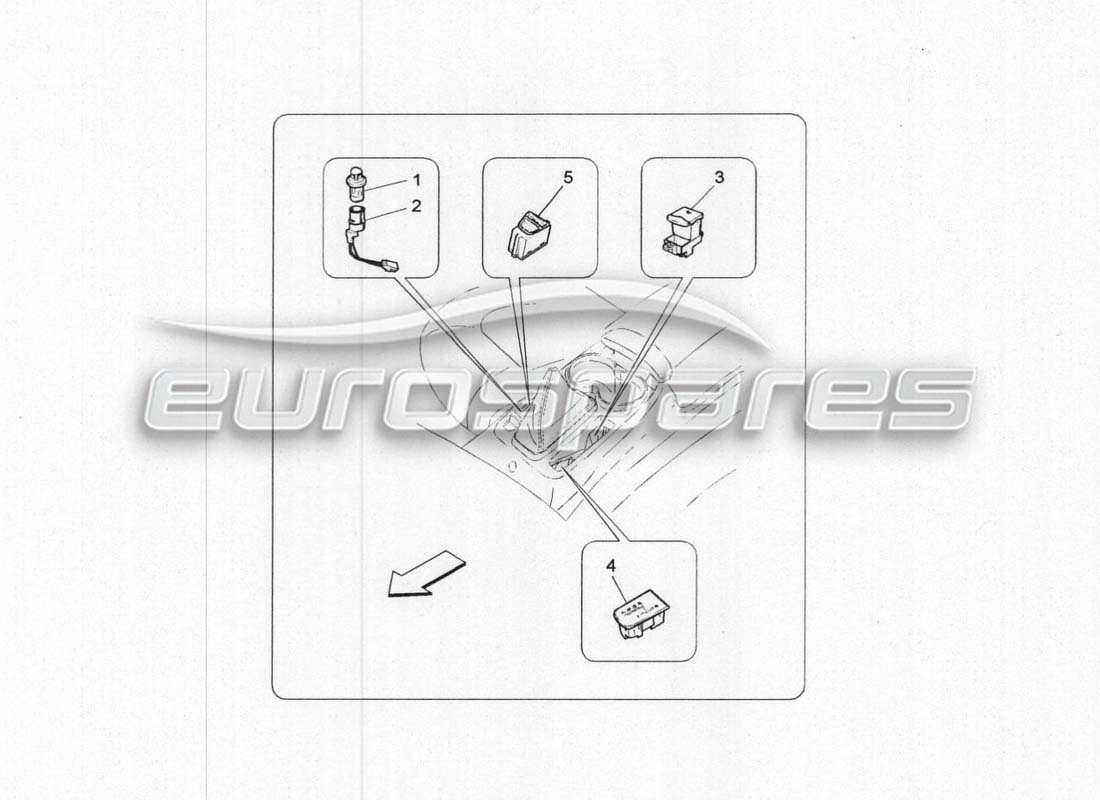 a part diagram from the maserati grancabrio parts catalogue