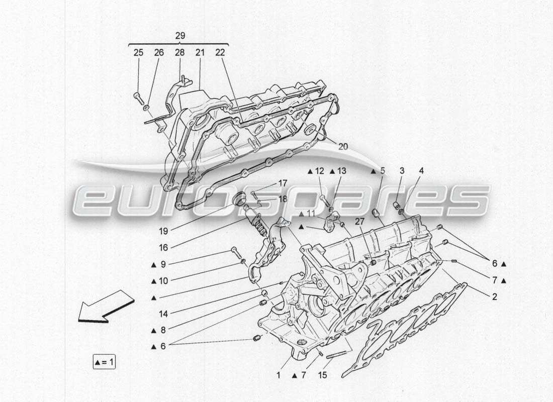 a part diagram from the maserati grancabrio parts catalogue