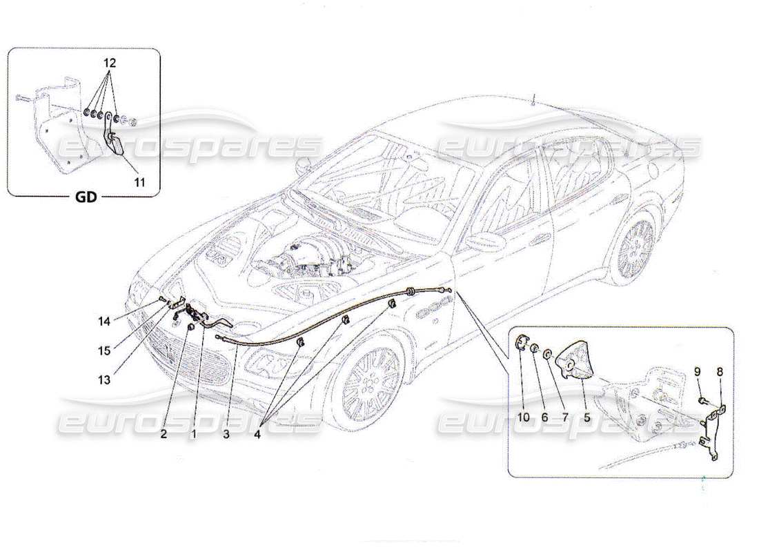 a part diagram from the maserati qtp. (2010) 4.2 parts catalogue