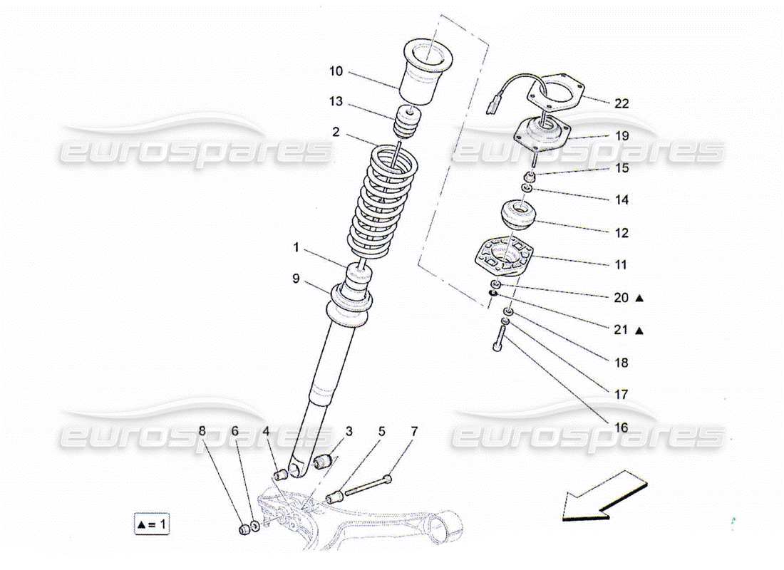 a part diagram from the maserati quattroporte m139 (2005-2013) parts catalogue